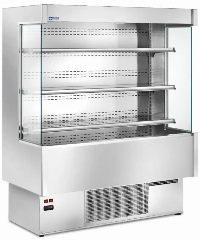 Voordeelprijs HorecaTraders Luxe Koel Inox Wandmeubilair - Staal/RVS - 3 ventilatoren - Gehard glas