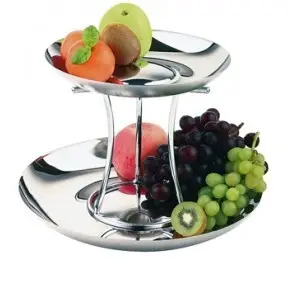 APS Luxe RVS Fruit Etagère | 2 Etages Laatste Versie
