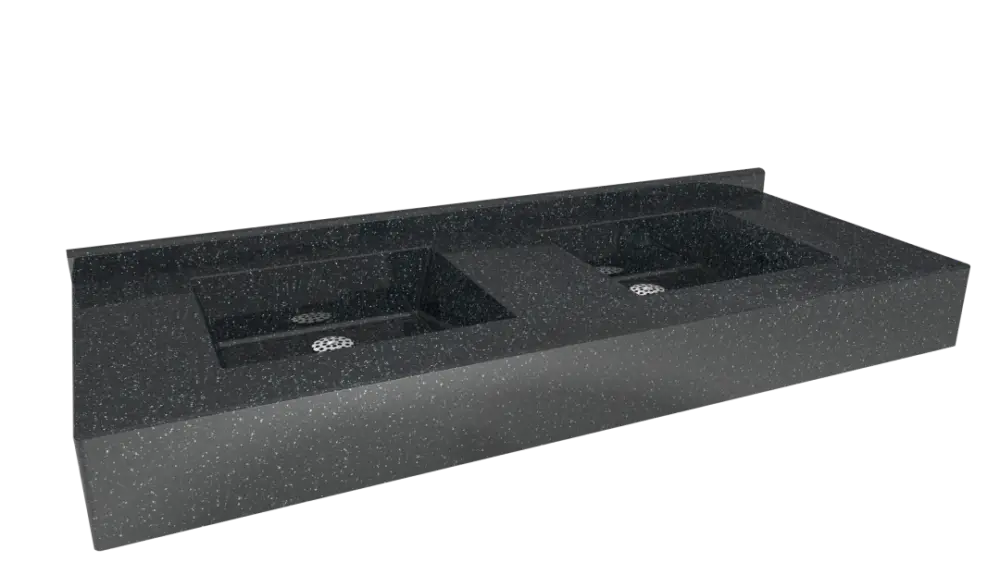 HorecaTraders meervoudige wastafel | polymeerbeton | 1400 x 560 x 200 mm | 10 kleuren Op = Op