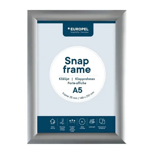 Gecertificeerd Europel Menu lijst A5 25mm Zilver