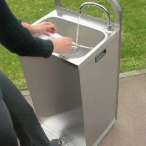 Bestseller HorecaTraders Mobiele Wasbak met Voetbediening met2 x 13 liter jerrycans