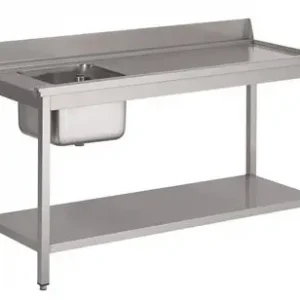 Gastro-M RVS spoeltafel met spatrand | 1 spoelbak links | 2 formaten Populair