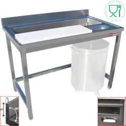 HorecaTraders RVS Spoeltafel met Werkruimte | 120x70x88 cm Op = Op