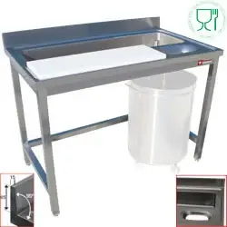 HorecaTraders RVS Spoeltafel | Spoelbak midden | 180x70x88 cm Must-Have