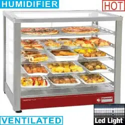 HorecaTraders RVS Verwarmd uitstalraam geventileerd, 5 niveaus, panoramisch Must-Have