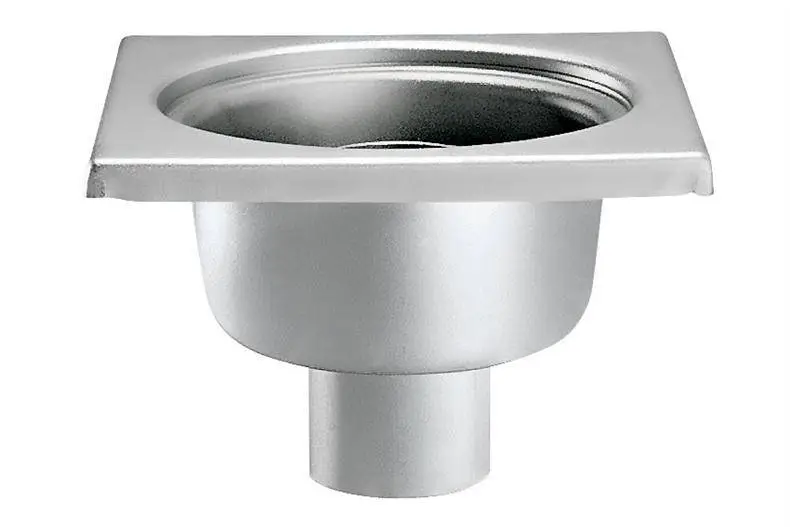 HorecaTraders RVS Vloerafvoerput 200 x 200 mm verticale Afvoer 63 mm Gratis Retour