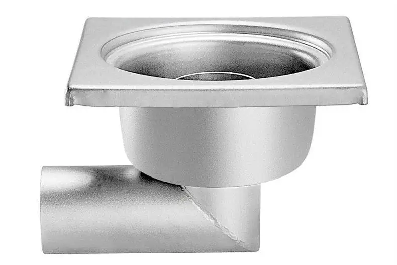 HorecaTraders RVS Vloerafvoerput 200 x 200 mm zijdelingse Afvoer 63 mm Populair