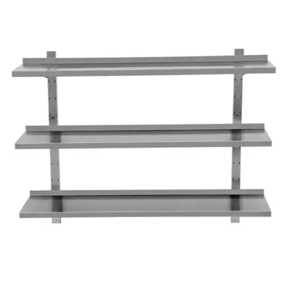 Beperkt Aanbod HorecaTraders RVS Wandschap | Inclusief Consoles |D 300 x B 1000 x H 1000 mm
