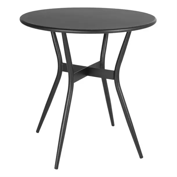 Bolero Santiago Zwarte Poedergecoate Ronde Buitentafel 690mm Flitsaanbieding