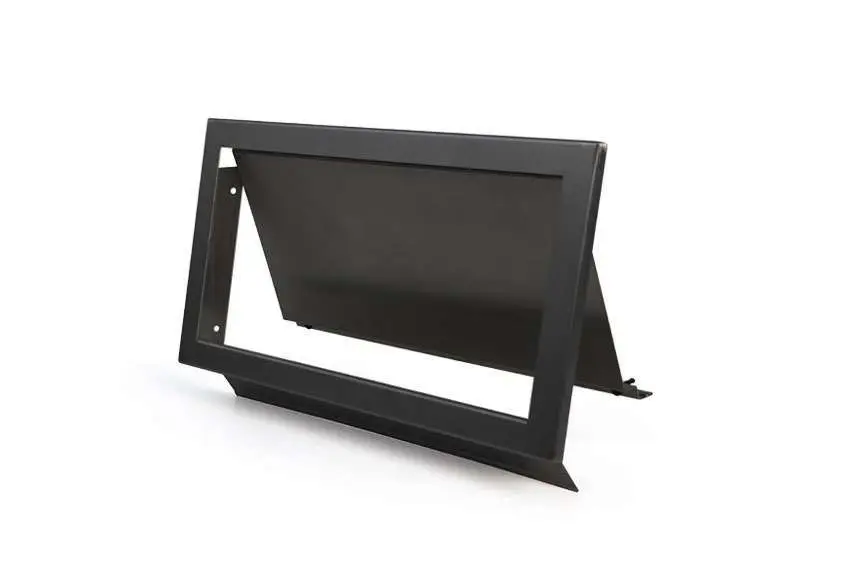 Shop Nu HorecaTraders Scharnierende Inbouw Afvalklep Zwart - RVS AISI 304 - Inclusief Geleiderail - 482x216x10mm