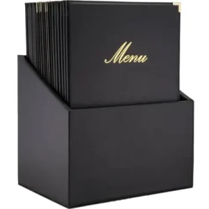 Bestel Nu SecuritClassic lederstijl 20 sets 4x A4 menukaarten | Kunstleer | 22,3(b) x 30,2(d) x 37,4 (h) cm