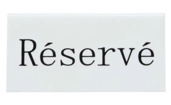 Express Levering SecuritReserveringstafelstandaards in het Frans Réservé| Kunststof | 14,2(h) x 8(b) x 49(d)cm