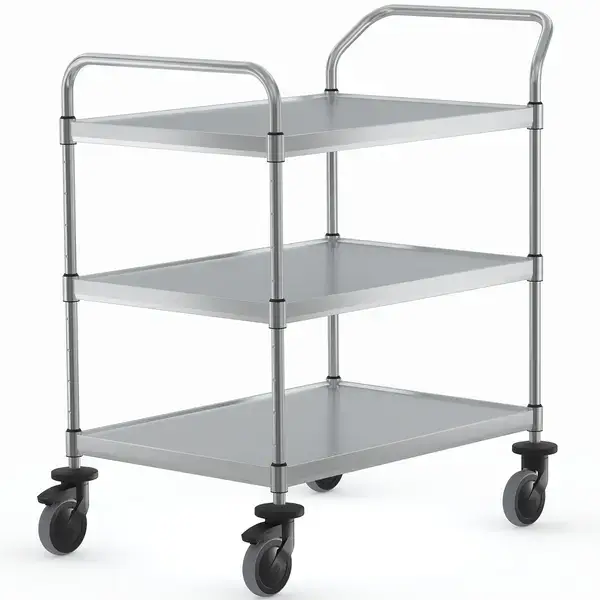 Hupfer Serveerwagen | RVS | 3 niveaus | Zware belasting | Geremd | 102,1x68,5x110,5(h)cm Goedkoop
