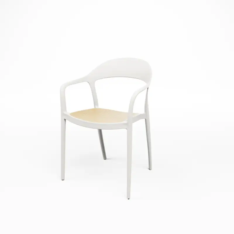 Favoriet HorecaTraders Set van 4 Witte Stapelbare Horeca Stoelen voor Terras en Restaurant – Kunststof Outdoor Dining Chairs