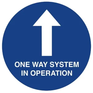 Superprijs HorecaTraders Social distancing vloersticker 'One Way System' 40cm
