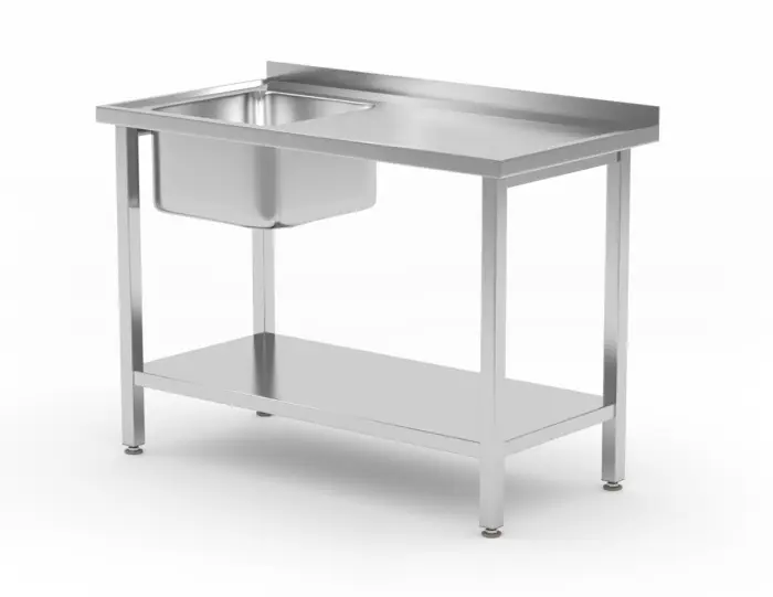 Tijdelijk Beschikbaar Hendi Spoeltafel | Enkele spoelbak | Onderschap | 2 Modellen