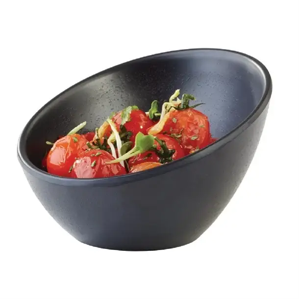 Beperkte Voorraad APS zen melamine ronde schuine kom zwart|150ml