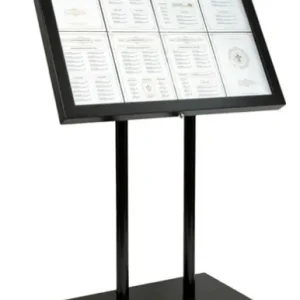 Alleen Vandaag SecuritZwarte hamerslag | Wit | 8 x A4 informatiedisplay | Metaal |78(b) x 9(d) x 97 (h)cm