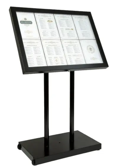 Alleen Vandaag SecuritZwarte hamerslag | Wit | 8 x A4 informatiedisplay | Metaal |78(b) x 9(d) x 97 (h)cm