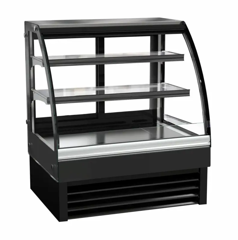 Beste Prijs HorecaTraders Zwarte Koeldisplay| Incl. LED Verlichting | 4 Formaten