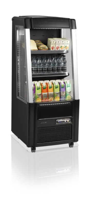 HorecaTraders Open Front Koeler | Zwart | 2 tot 8 °C | 64 x 64 x 154 cm Nieuw