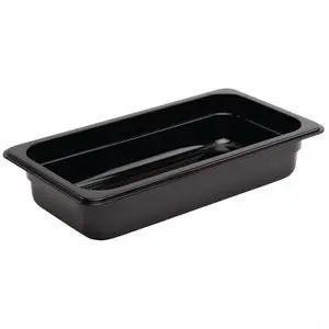 Express Levering Vogue Zwarte Plastic Gastronorm bakken 1/3 | 4 Verschillende Afmetingen
