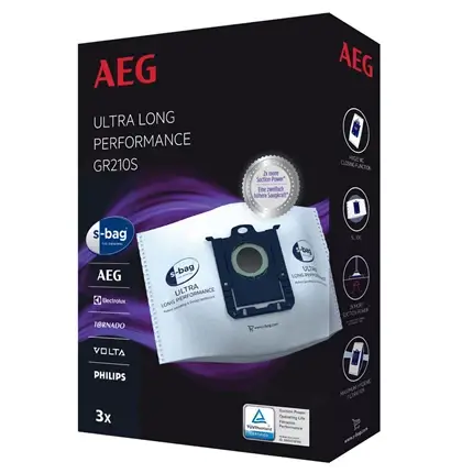 AEG stofzuigerzakken GR210s / 9001684779 s-bag Ultra Long Performance 3 stuks Gratis Retour