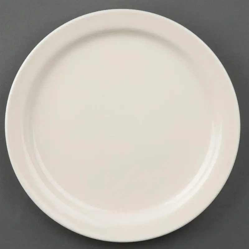 Olympia Ivory borden met smalle rand 15cm Korting