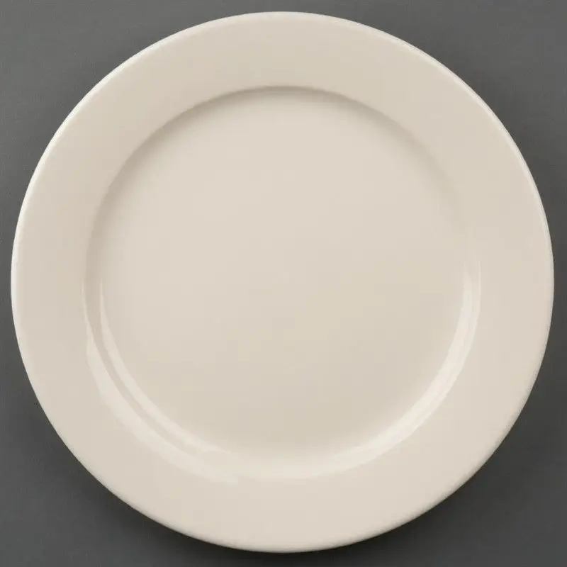 Beste Prijs Olympia Ivory borden met brede rand 25cm
