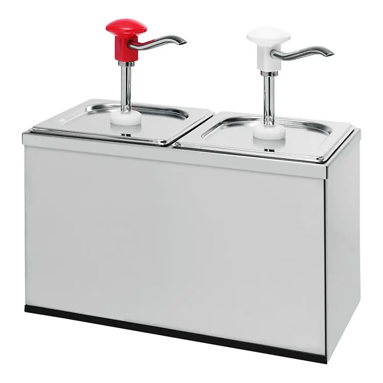 Sausdispenser 2x 3 liter met witte en rode drukknopbediening Finale Uitverkoop