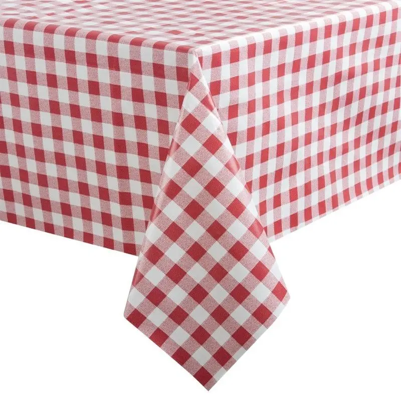 Alleen Vandaag PVC tafelkleed rood/wit 135x135cm