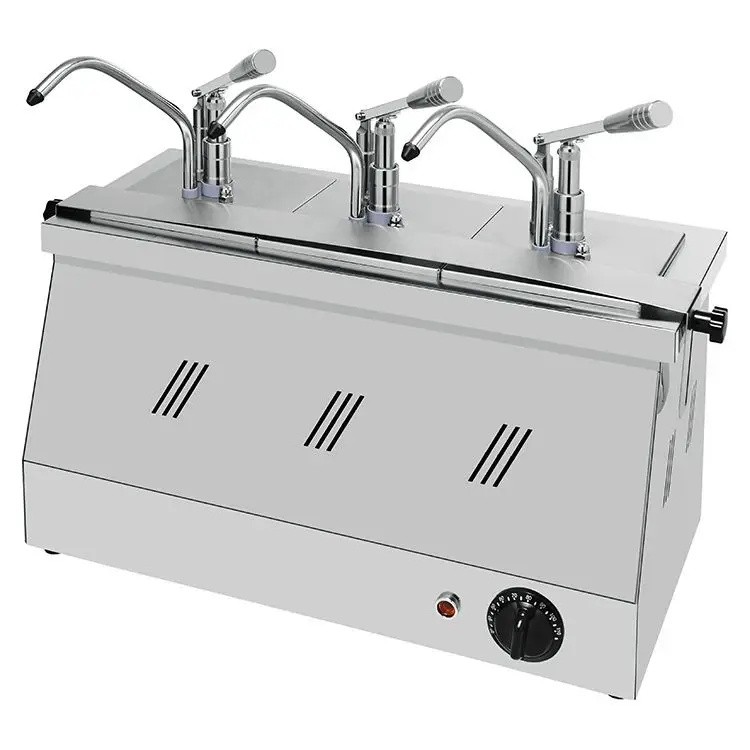 Snelle Levering Dispenser voor warme sauzen met triple hevelbediening, GN 1/6