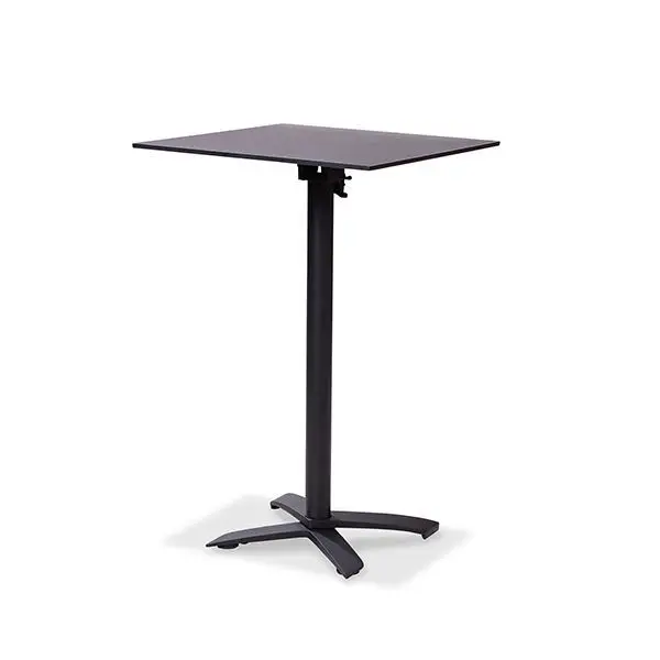 X Cross high Black 109cm, HPL Tabletop 70x70cm Direct Beschikbaar