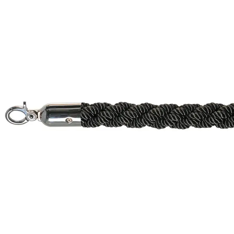 10102BC - Barrier cord luxury Black, polished, Ø 3cm, length 157 cm Beste Prijs