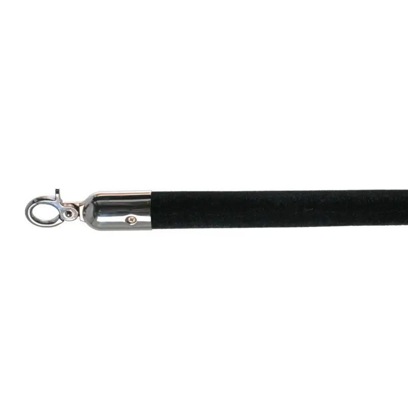 10103BC - Barrier cord velvet Black, polished, Ø 3cm, length 157 cm Veilige Betaling