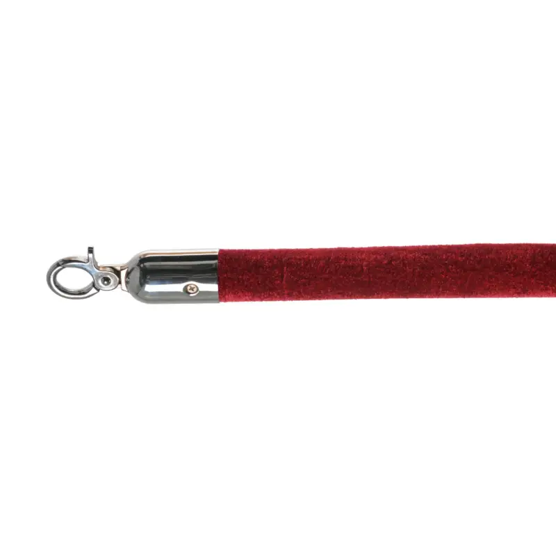 Betrouwbaar 10103RC - Barrier cord velvet Red, polished, Ø 3cm, length 157 cm