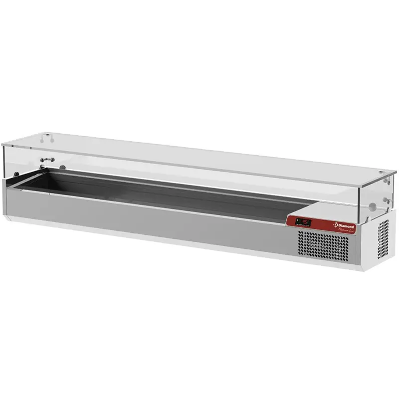 Saladette met glas 2000 mm. Gecertificeerd