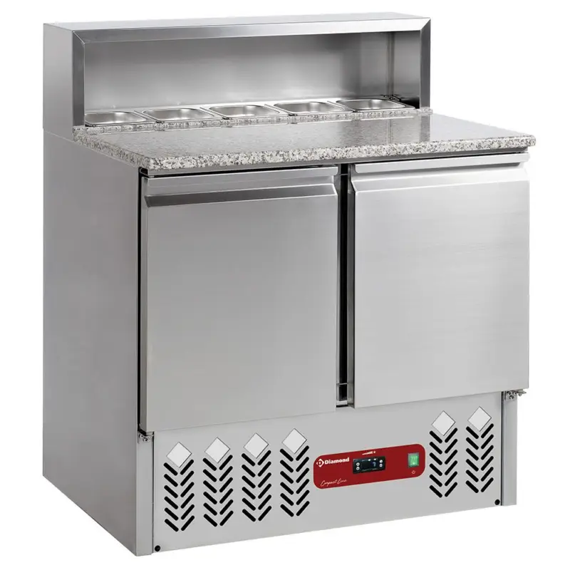 2-deurs gekoelde voorbereidingstafel GN 1/1, 240 Lit, gekoelde structuur 5x GN1/6-150 mm Superprijs