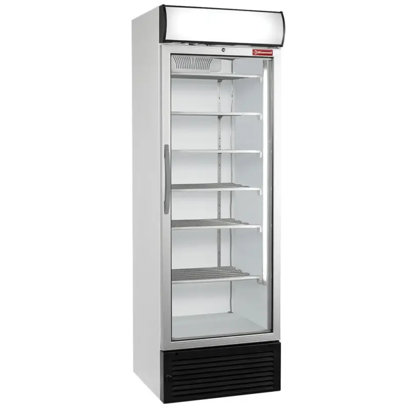 Beperkte Voorraad Statische/geventileerde negatieve T° vitrine, 500 liter, met lichtbak