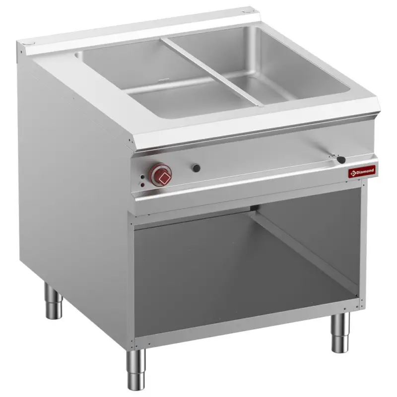 Elektrische bain-marie 8 GN 1/3 h.150 mm, open kast Weekendaanbieding