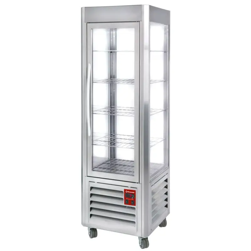 Panoramische vitrine, 5 roosters, 360 LT, RVS Laatste Kans