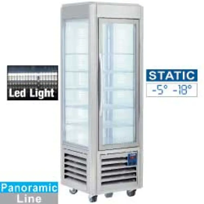 Panoramische vitrine, 5 niveaus, 360 LT, RVS. Dagaanbieding