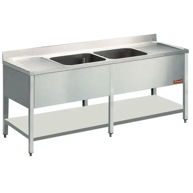 Actieprijs Spoeltafel met 2 kuipen en 2 druipvlakken