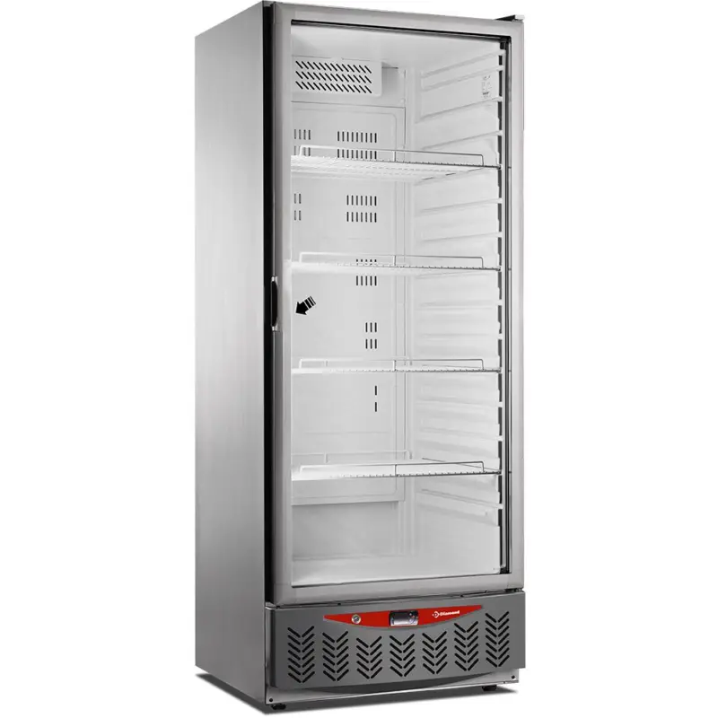 Korting Koelkastkasten geventileerd, 525 liter, glazen deur, GN2/1+600x400, roestvrij staal