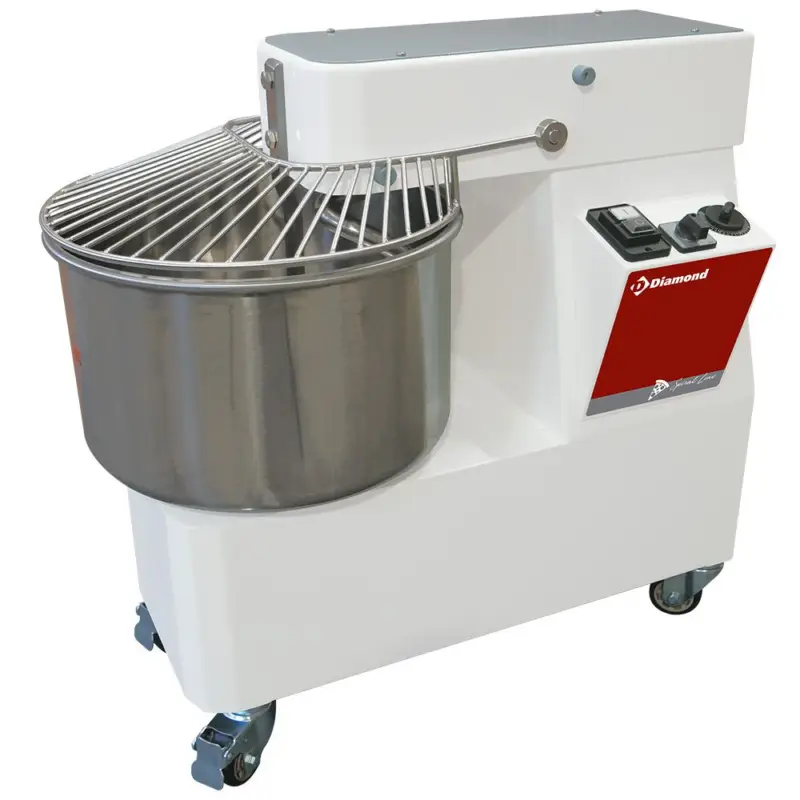 Spiraalkneder 33 liters, 2 snelheden, timer, op wielen Exclusieve Aanbieding