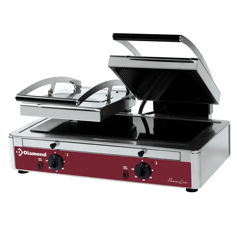 Op = Op Grill panini DUBBEL model vitrokeramisch