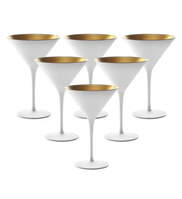 Flitsaanbieding Stölzle Elements Cocktailglas wit/goud 240ml | 6 stuks