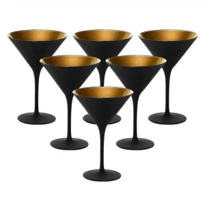 Shop Nu Stölzle Elements Cocktailglas zwart/goud 240ml | 6 stuks