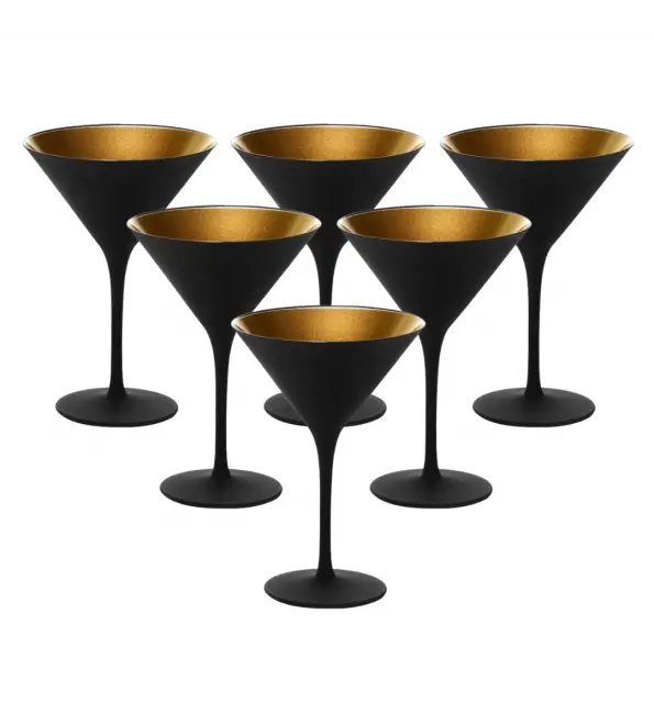 Shop Nu Stölzle Elements Cocktailglas zwart/goud 240ml | 6 stuks