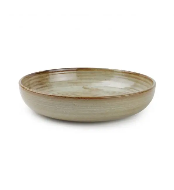 Merkproduct F2D Escura Diep bord opstaande rand beige Ø22xH4,5cm